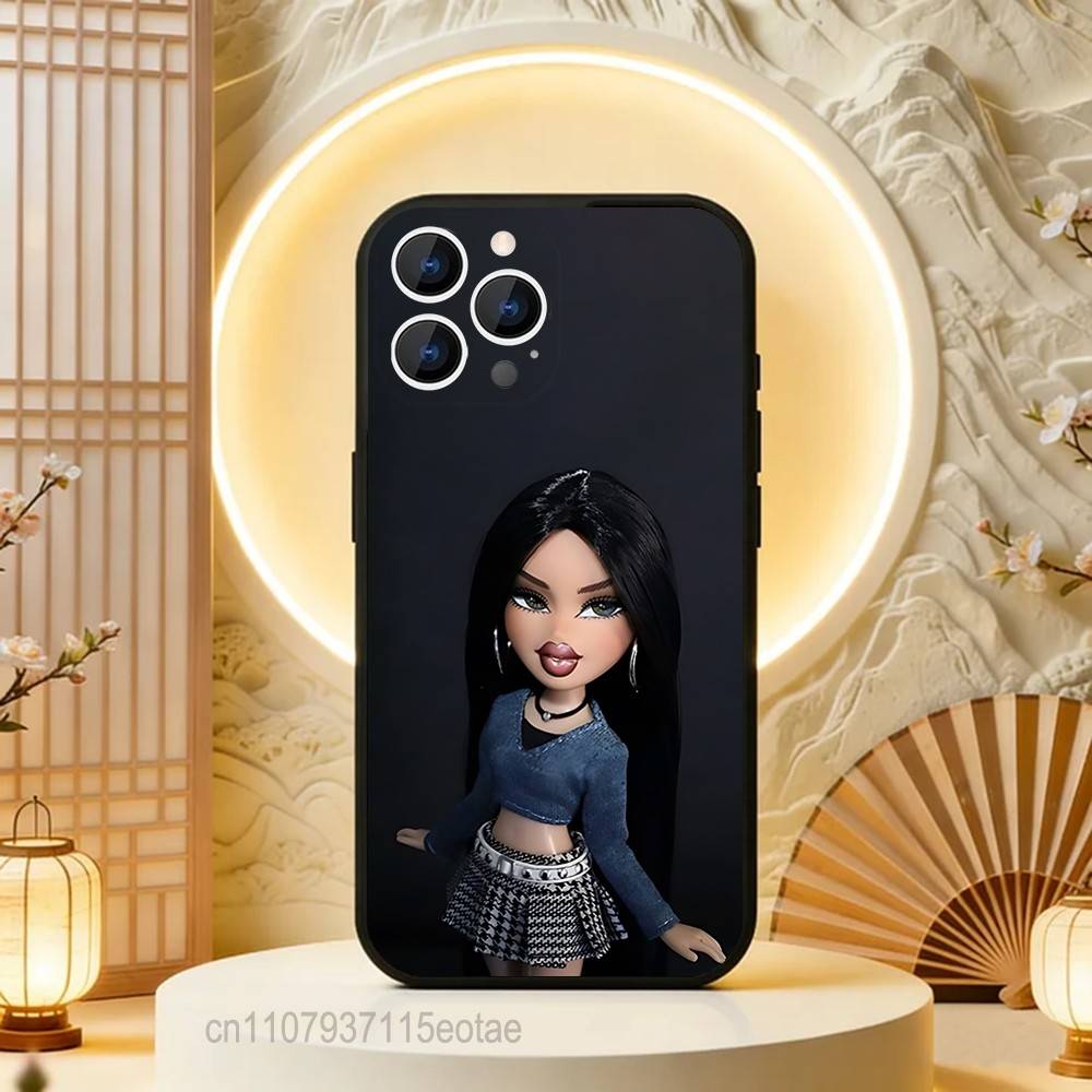 Fashion B-Bratz DollS Black Soft Case For iPhone 17 13 14 15 11 16 12 Pro Max Pro Max Plus E Air Mini Phone Cover Shell