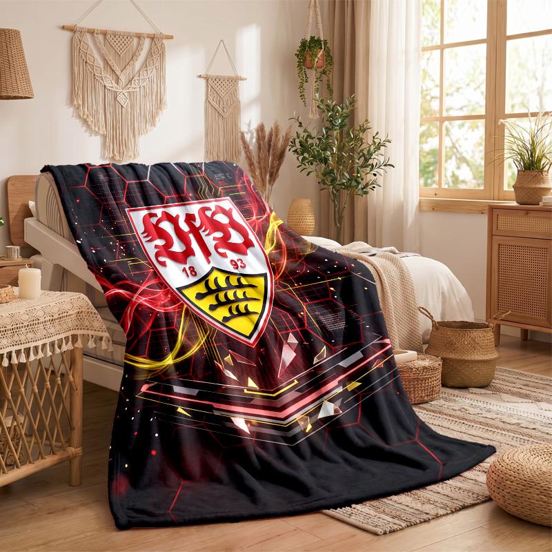 VfB Stuttgart Football Print Flannel Blanket Soft Warm Sofa Bed Throw Blanket For Home Office Bedroom