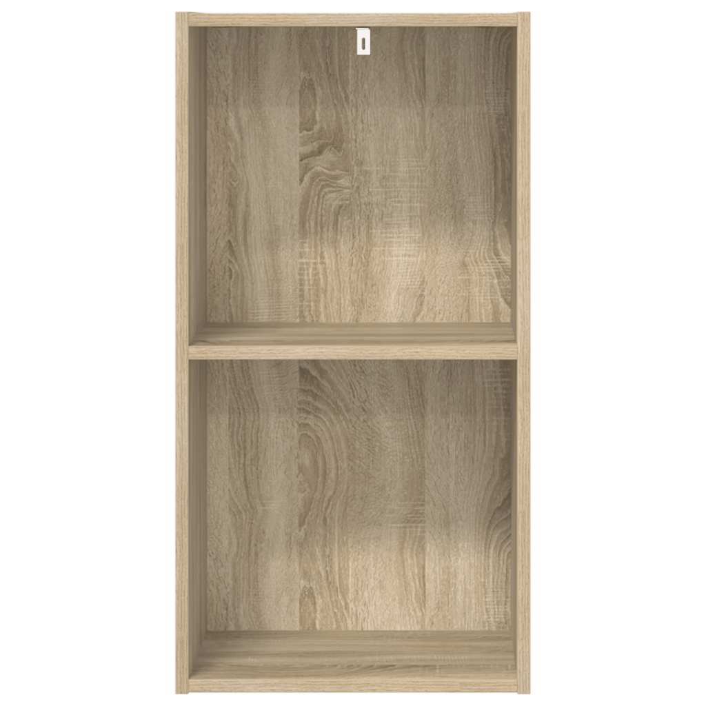 Bookshelf 2 Shelf Sonoma Oak Finish 40 x 30 x 76.5 cm Engineered Wood