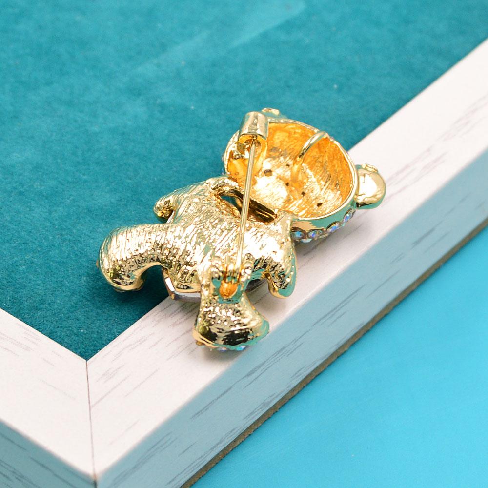 New Arrival AB Rhinestine Heart Bear Brooches For Women Cute Animal Design Brooch Pin Fashion Jewelry Accessories