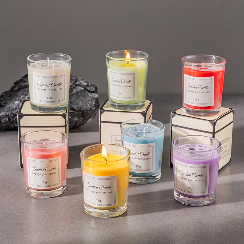 Cross-Border Aroma Candle: Long-lasting Soy Wax in Glass Cup for Home and Hotel Use