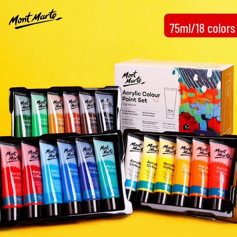 Montmartre 75ml Waterproof Non-Fading Acrylic Paint Set: Perfect for Children’s Textiles and Art Projects, Sunscreen Formula