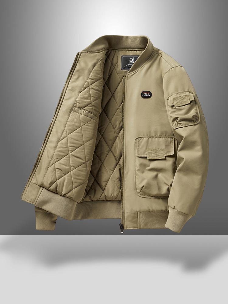 Мужская куртка-пилот МА-1 с хлопковой подкладкой на осень/зиму, летная куртка с бейсбольным воротником