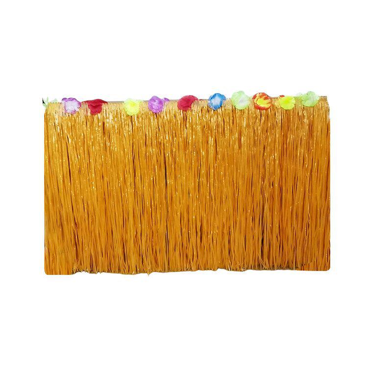 Гавайская юбка для стола хула - Украшение для фестивальной вечеринки с пластиковой бахромой