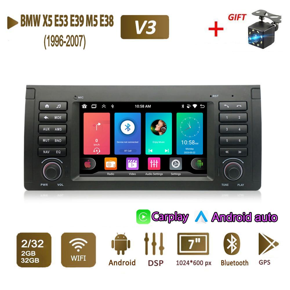 Car Radio Multimedia Player For BMW X5 E53 E39 M5 E38 1996-2007 2 Din Android Carplay GPS Autoradio 2+32GB