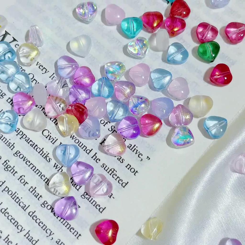 Творческие популярные свободные чешские браслеты цвета AB, сделай сам, ручная работа, высокое качество, горячая распродажа, стеклянные бусины-разделители в форме сердца, 10 шт./лот, 8 мм, ювелирные аксессуары