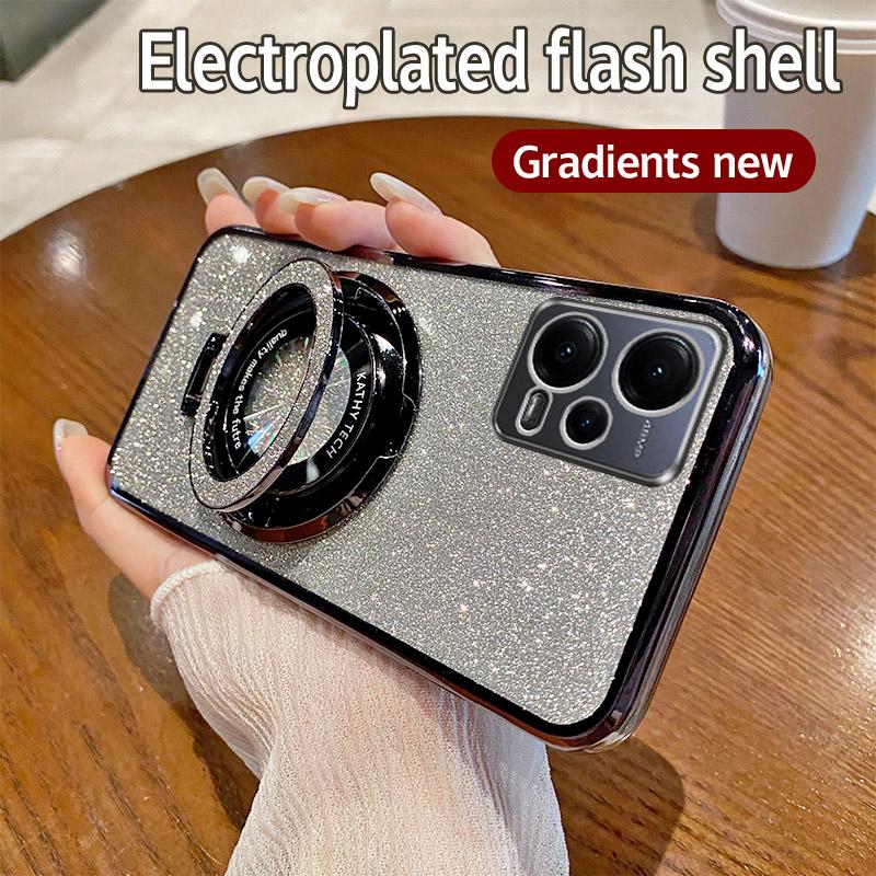 Блестящий чехол-подставка для телефона с кольцом для Oppo A3 A5 A5X Reno 14 13 FS 12 11 10 Pro 9 8 7 6 5 Lite 4Z 5Z 6Z 7Z 8Z 14F 13F 12F 11F