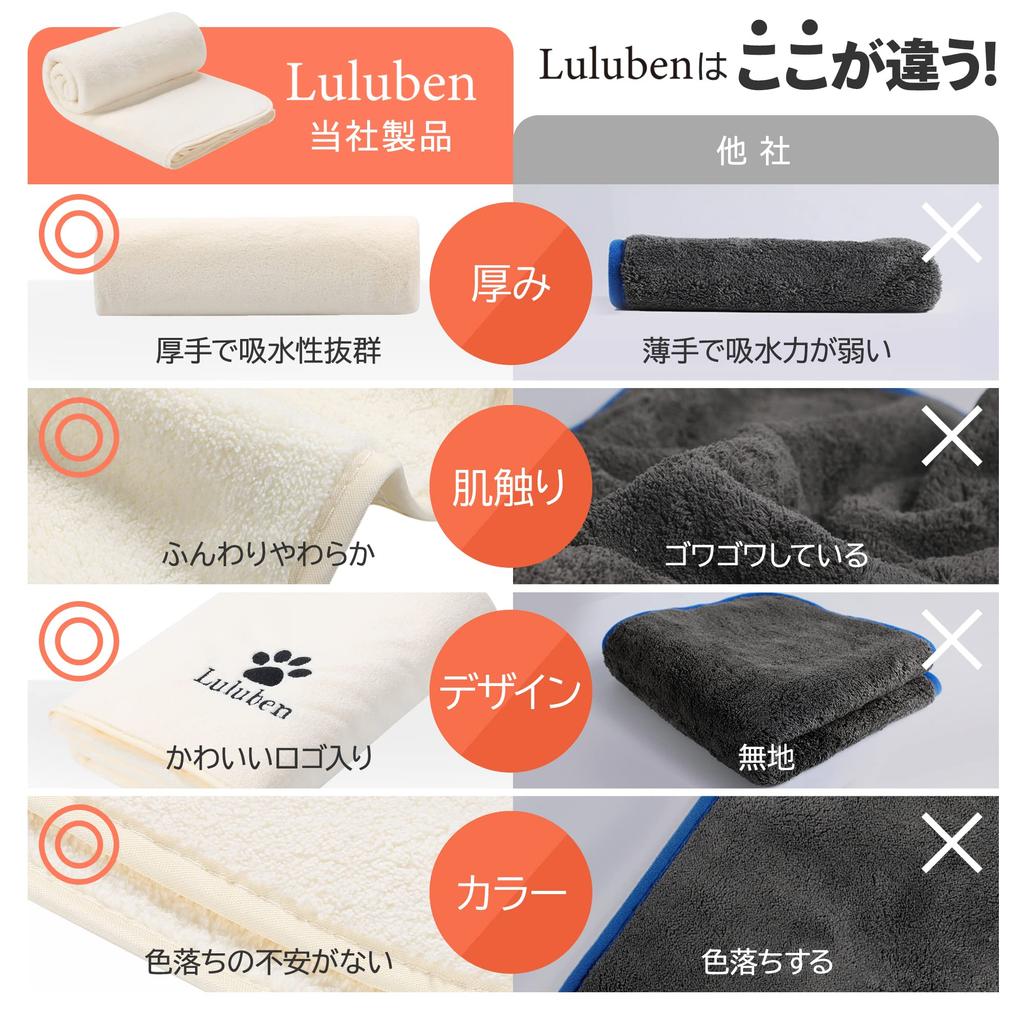 By a Pet Animal Care Luluben Pet Absorbent Towel Microfiber Extra Thick Bath Dog Cat 70cmx140cm [Supervised Manager] (Light Beige)