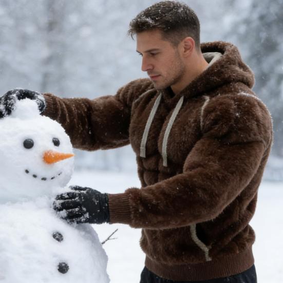 Мужская толстовка Yousheng с 3D-рисунком мышц, пушистый пуловер с длинным рукавом, теплая толстовка с капюшоном для повседневной носки, спорта, стритстайла, моды