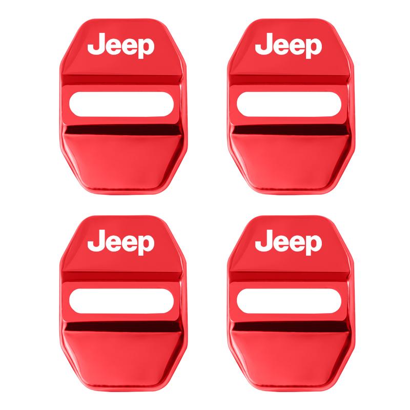 4Pcs Metal Car Door Lock cover Protective Buckle Cover Sticker For Jeep Wrangler Grand Cherokee Avenger Compass Wagoneer Patriot
