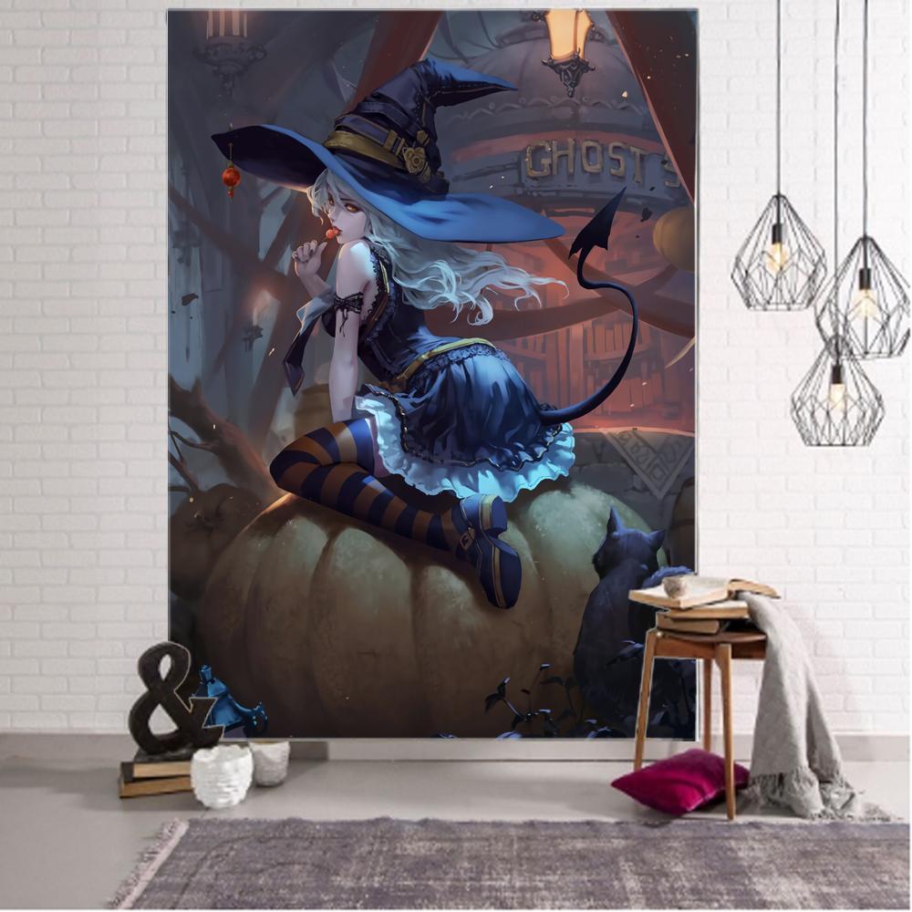 Тыква Хэллоуин вечерние украшения гобелен Мандала Бохо гобелен арт-деко одеяло занавеска висит дома спальня