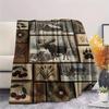 1PC Patchwork style Print FlAannel Blanket, High quality Comfortable for All Seasons, Home Decor, Warmth and Comfort