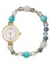 [Подписаться] Часы Portebonheur Natural Stone Bead Bracelet Watch N01219S-5 GDBL Womens Blue