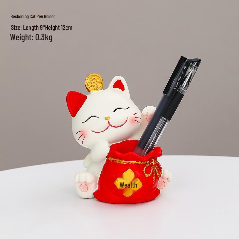 Счастливый кот смола держатель для мобильного телефона - Милое украшение для офисного стола, подарок