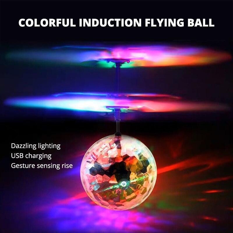 Led Light Suspension Crystal Ball Infrared Induction Rc Gesture Control Colorful Glowing Toys Unique Gift For Kids