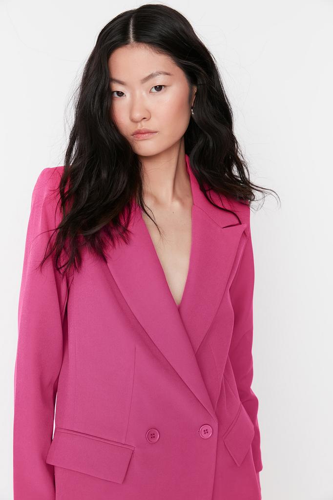 Women's Fashion Blazer Jacket Coat Lapel Long White Oversize Lined Woven Blazer Jacket