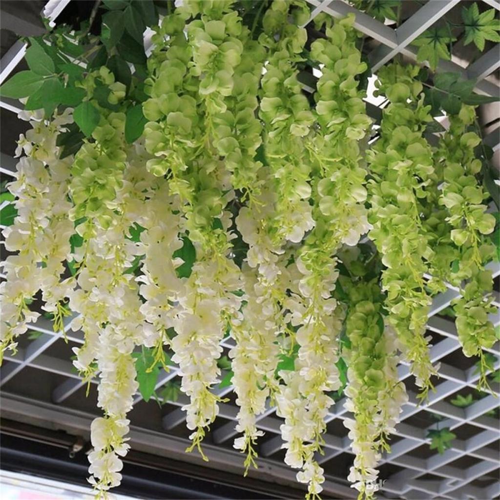 Simulation Hydrangea Rattan  Wisteria Flower Decoration Flower String Home Ceiling Fake Flower Wedding Hanging Violet Wall Hanging