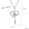 Disney Sleeping Beauty Silver Pendant with Rose and Heart Cubic Zirconia (VPCDS 20128)