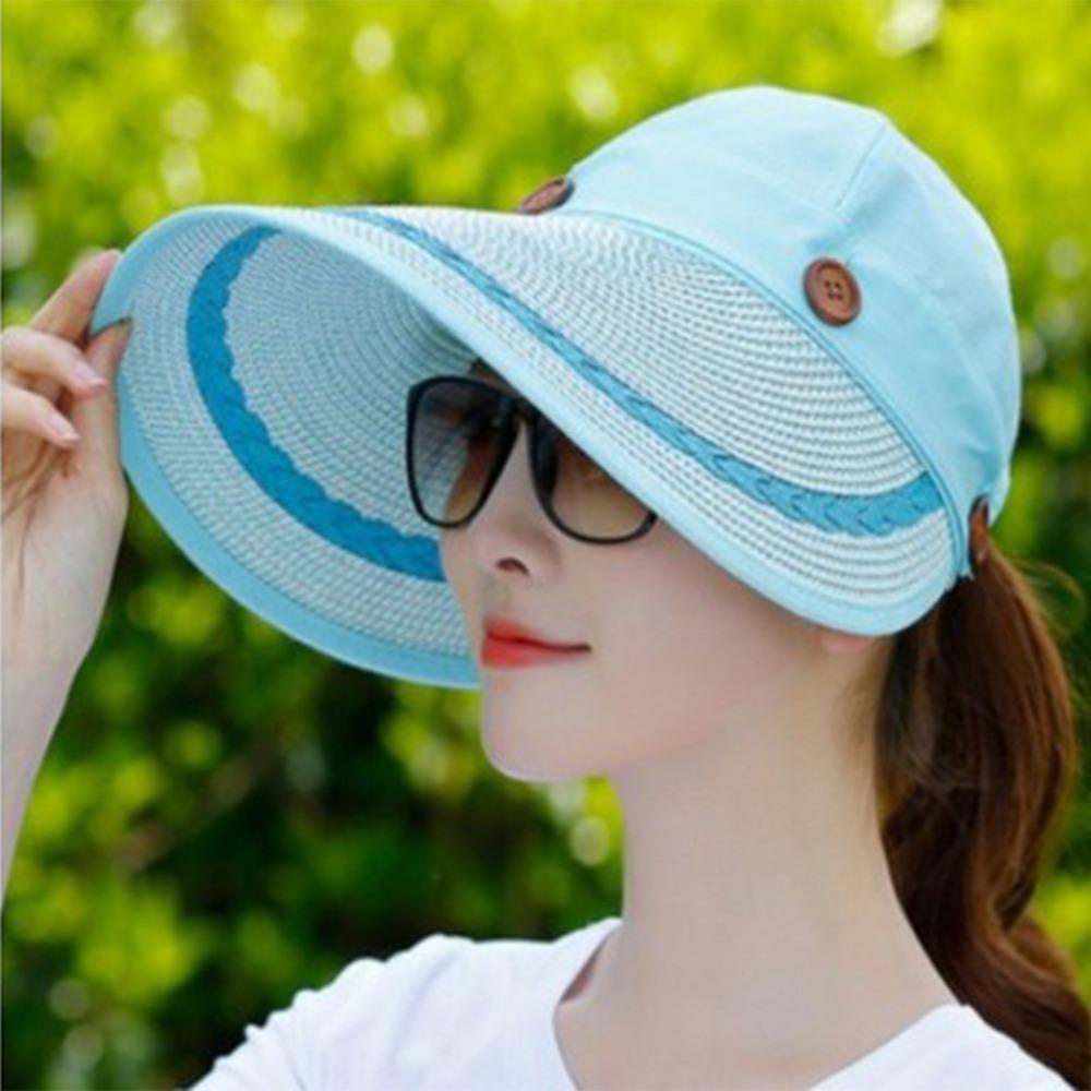 Floppy Dual-purpose Empty Top Hat Straw Beach Face Shade Hat Fashion Women's Sun Hat Women
