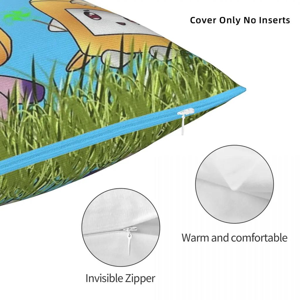 Foxy Boxy Pillowcase Polyester Cushion Cover Decoration Cute Cartoon Pillow Case Cover Home Zippered