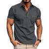 Summer European And American Men's Short Sleeved Men's Lapel T-shirt Color Blocking Top