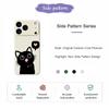 For iPhone 17 Pro Max Case Love Black Cat Pattern Printing Straight Edge TPU Phone Back Cover