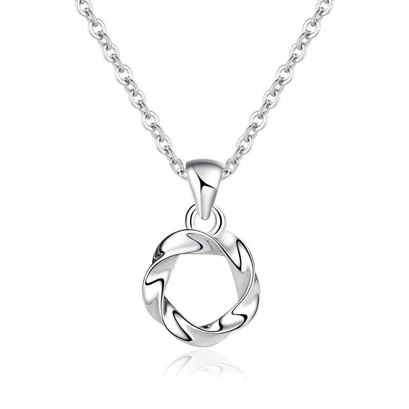 Sterling Mobius Ring Necklace Women Dainty Clavicle Chain Gift Girlfriend