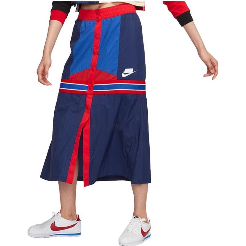 Nike Спортивная повседневная юбка в стиле пэчворк с разноцветным логотипом, женские юбки BV2996-492