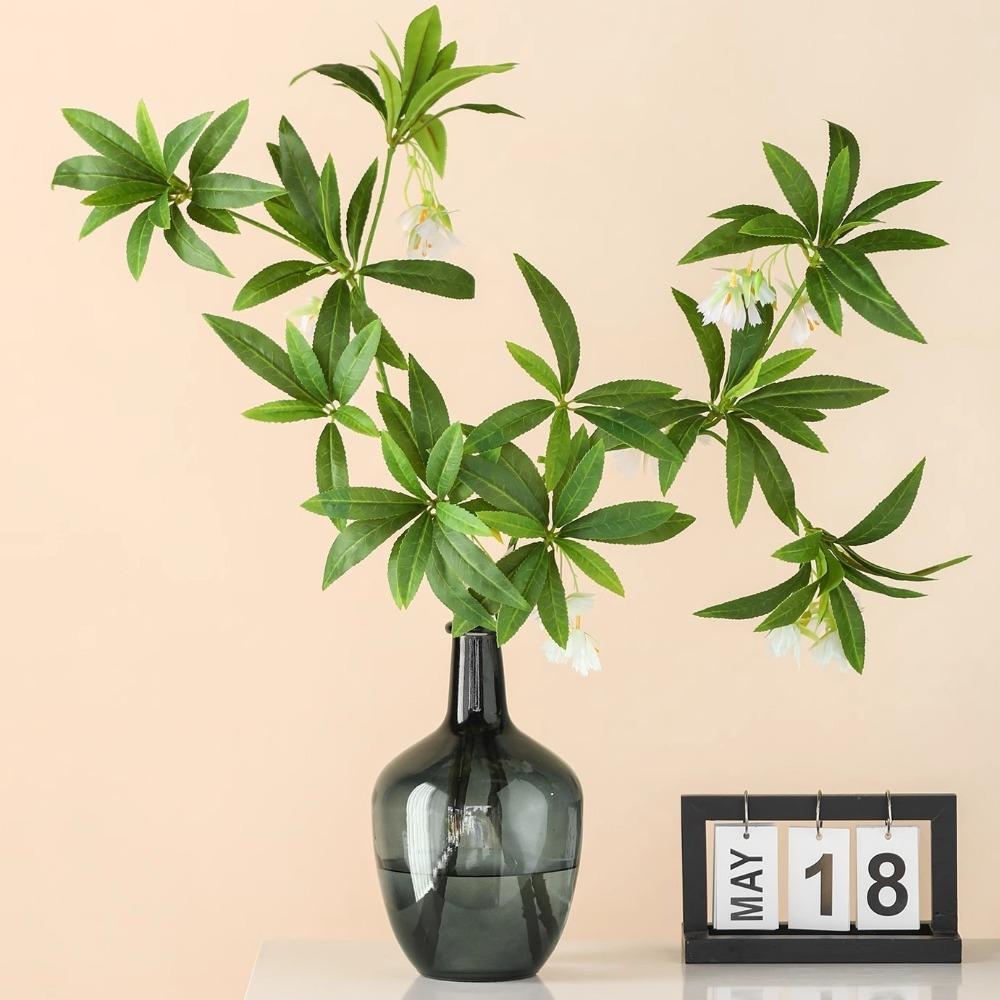 50CM Artificial Ficus Flower Green Leaf Landscaping Plant Zen Inspired Potted Plants Bonsai Plants Artificial Flowers