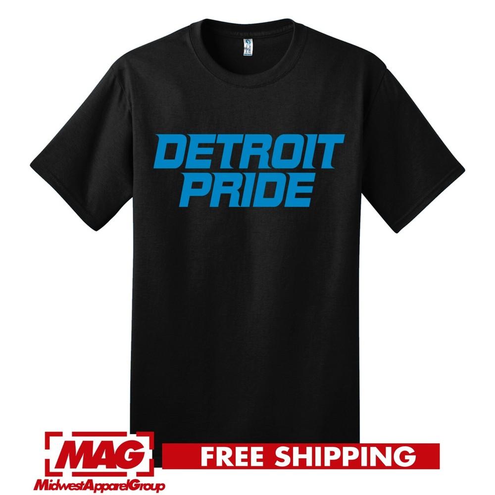 ЧЕРНАЯ ФУТБОЛКА DETROIT PRIDE Рубашка Lions NFL Футбол Город Моторов Tigers 313 Футболка Унисекс