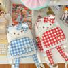 Hello Kitty Cartoon Pu School Backpack With Plush Material And Spliced Pattern Design