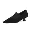 Sheep Suede Autumn Winter Shoes Stiletto Med Heels Size 43 Size 42 Pointed Toe Deep Mouth Pumps