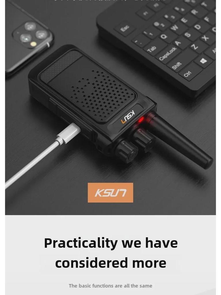 KSU7 8 Вт мощная мини-рация с сильным проникновением сигнала и быстрой зарядкой через USB (х26)