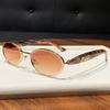 Ретро овальные солнцезащитные очки Y2k с металлической оправой UV400 для модных женщин и мужчин