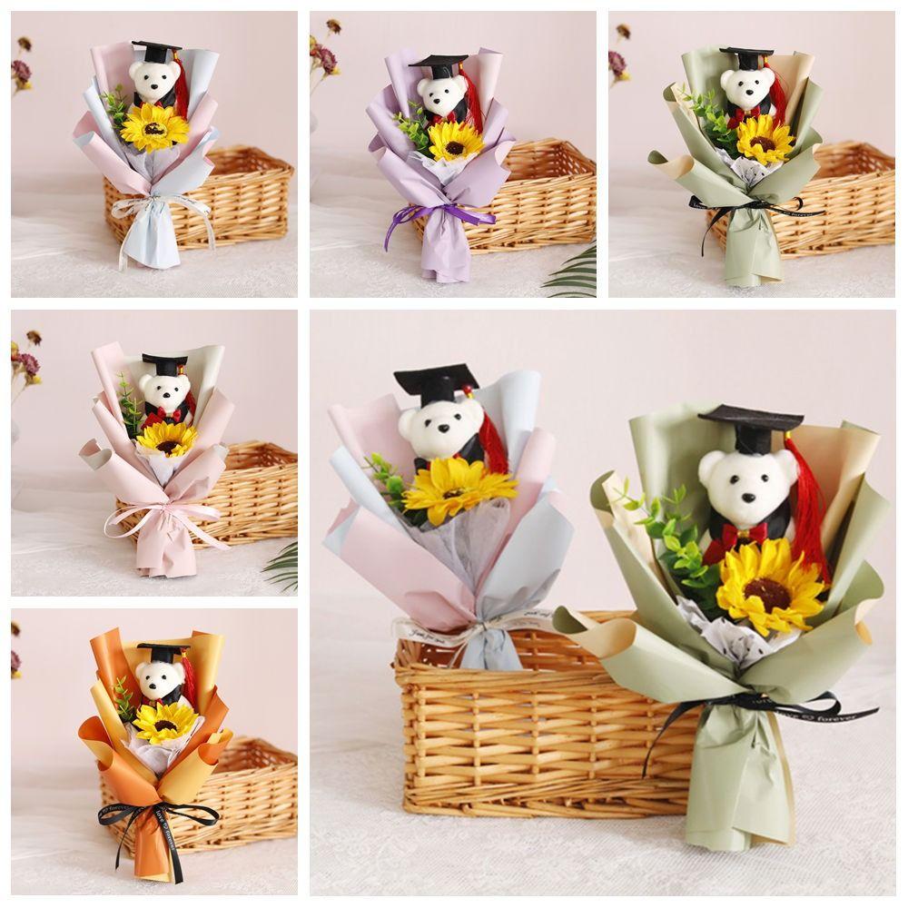 Плюшевый Мишка Докторский Мишка Букет Вязаный Крючком Букет Цветов Подарок Студенту