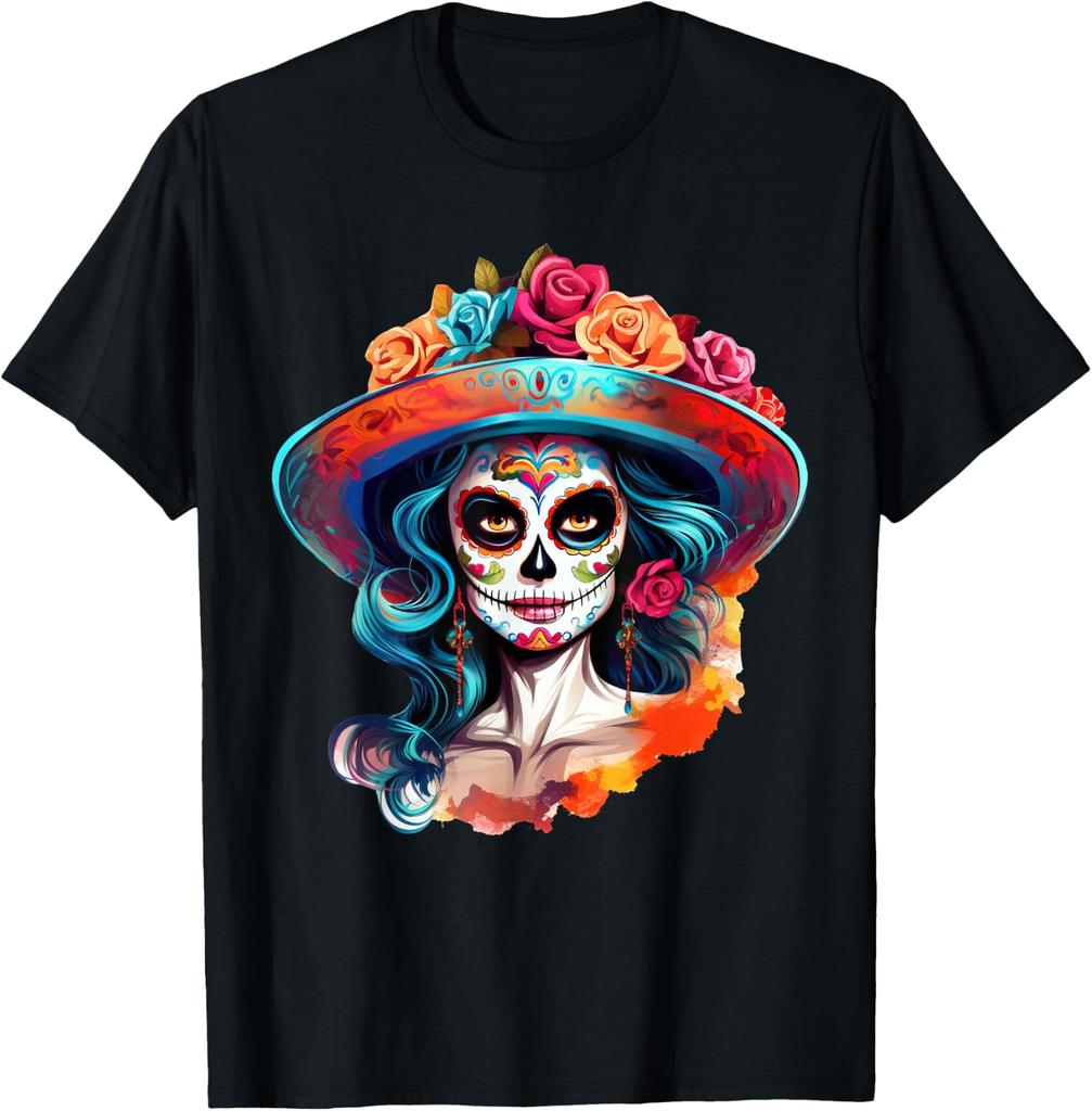 La Catrina Dia De Los Muertos Sugar Skull T-Shirt