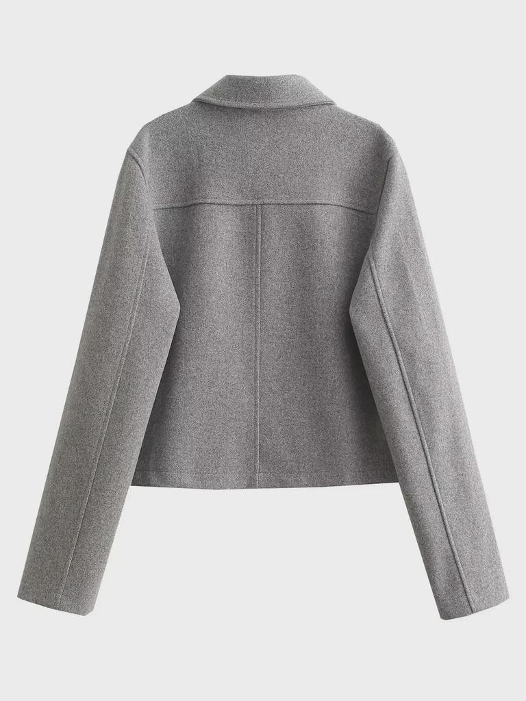 Женский однобортный пиджак с лацканами и отделкой из мягких металлических пуговиц 2023 года, доступен в двух цветах — европейский и американский стиль