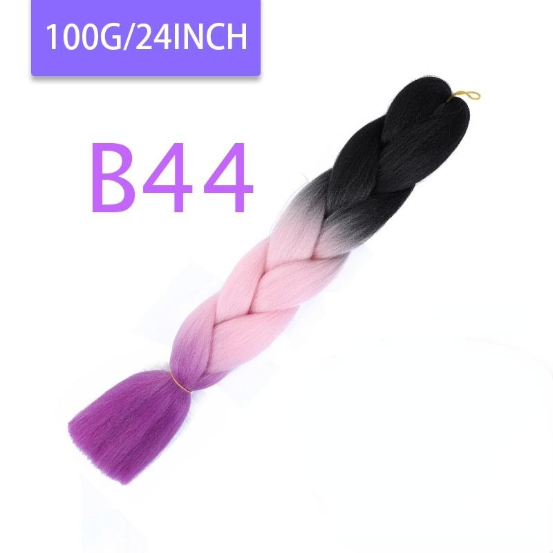 MISQUEEN Yaki Soft Hair Ombre Crochet Braiding Hair Extension For Braid 24 Inch Pink Synthetic Crochet Hair Jumbo Braid Hair