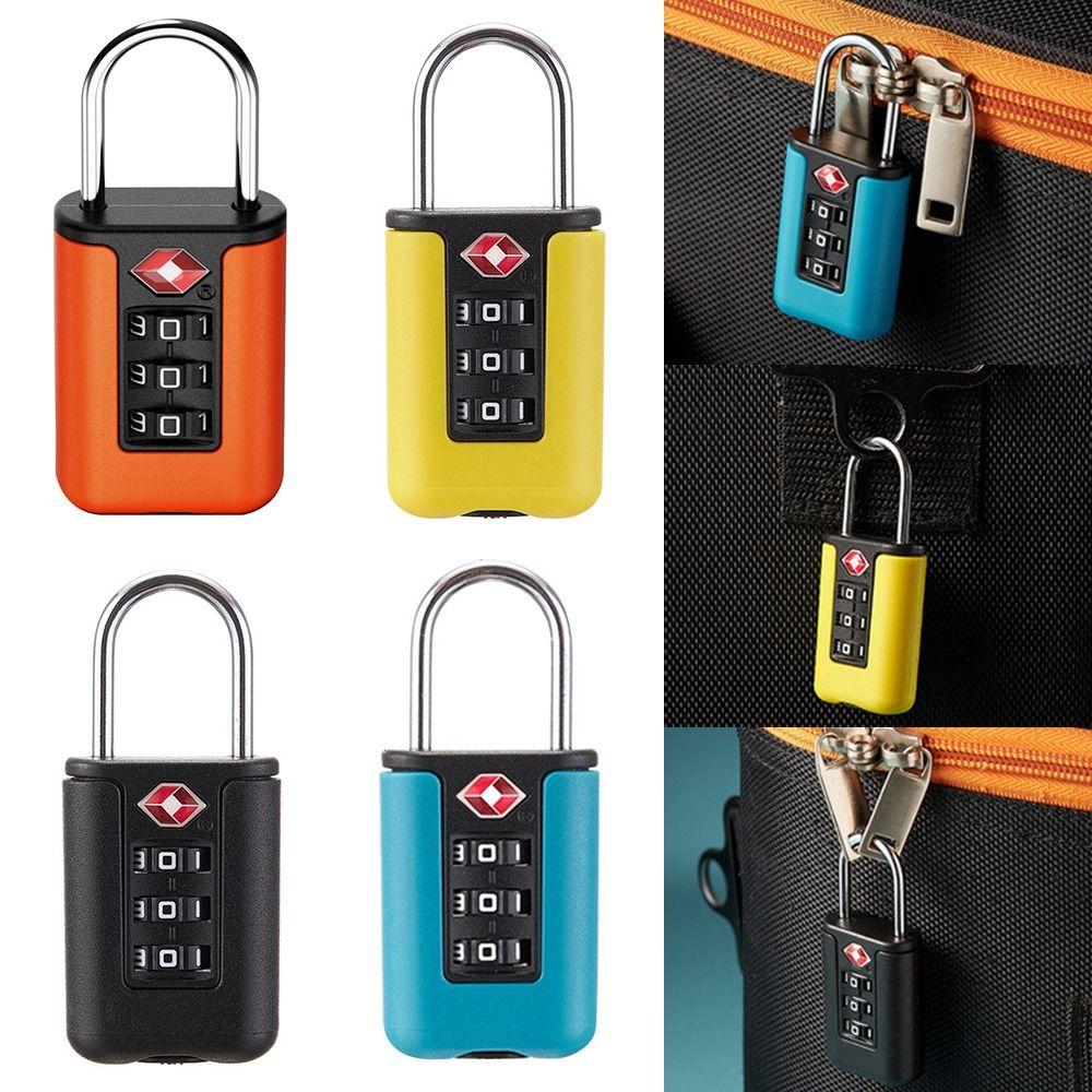 Locker Luggage Password Lock TSA Customs Code Lock Contrast Color Padlock 3 Digit Combination Lock