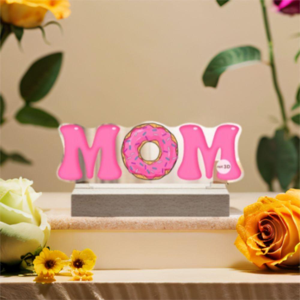 Водонепроницаемый настольный знак MOM 2D Flat Love Flowers Украшение на День матери Подарок