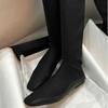 [] Узкий квадратный носок оригинальные красивые ботфорты на ногу спортивная подошва средней и высокой эластичности тонкие ботинки женские ботинки