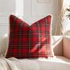 Christmas Plaid Throw Pillow Covers 18x18 Inch Vintage Farmhouse Winter Square Cushion Case for Living Room Couch Sofa Bed