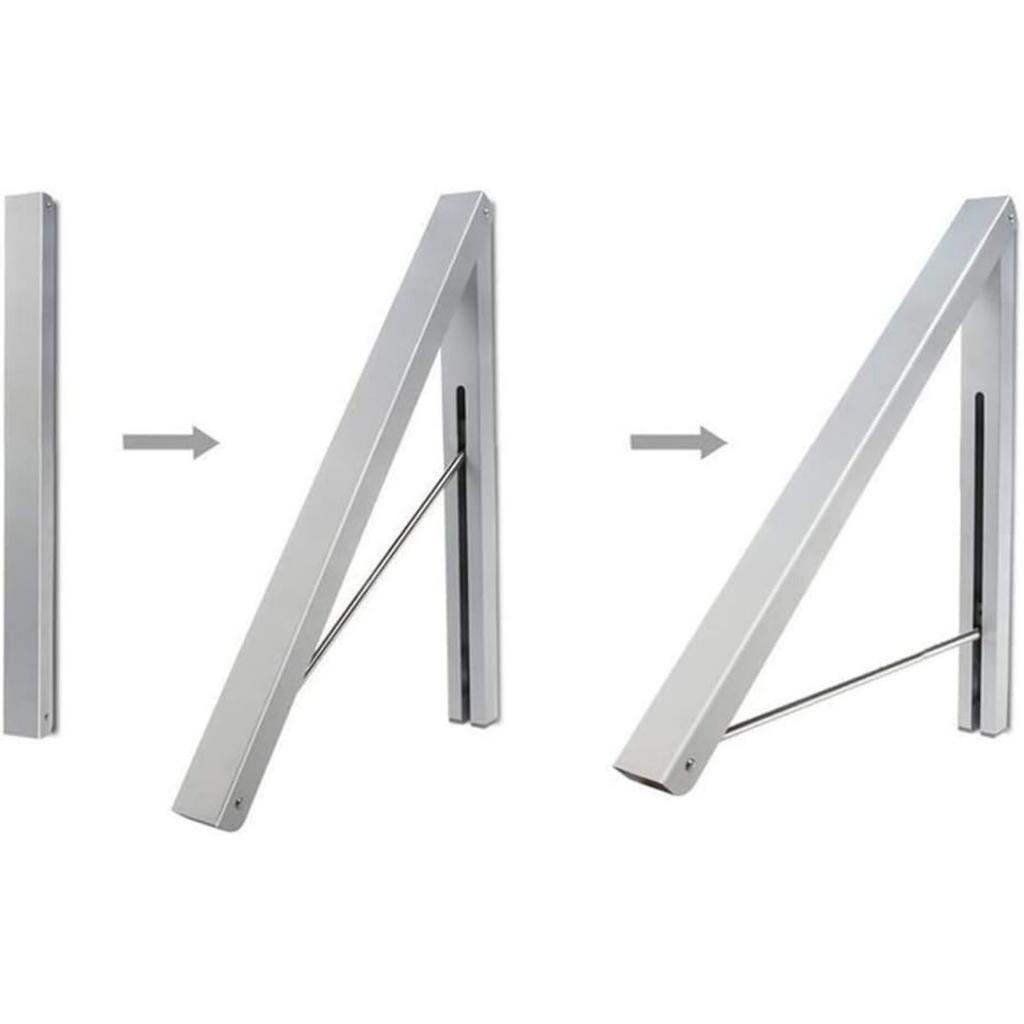 Retractable Clothes Rack, Folding Wall Mounted Folding Clothes Hanger, Best Used for Shirts Pants Towels, Aluminum, Easy Installation,Silver,1 Pack