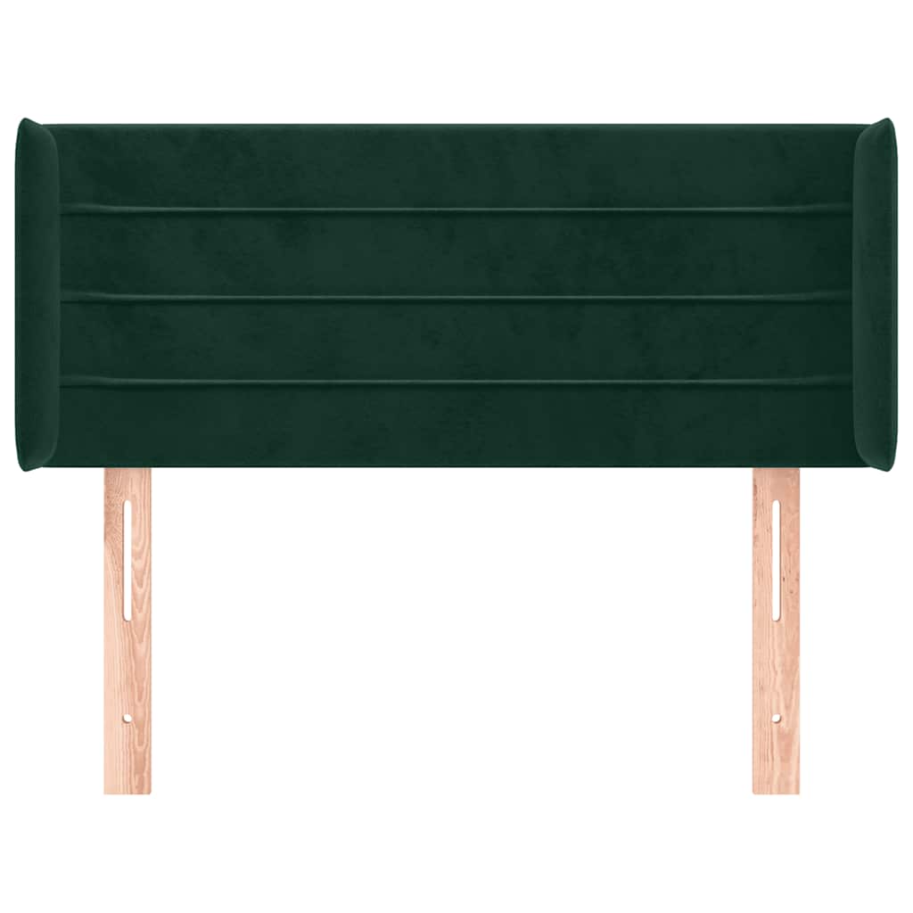Headboard with Ears Dark Green 103 x 16 x 78 88 cm Velvet