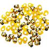 100Pcs Tiny Wooden Bee Embellishments Cricut Self-Adhesive Painted Flatback Bumble Bee for DIY Scrapbooking Room Wall Home Decor