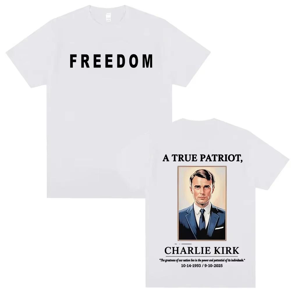 Charlie Kirk A True Patriot Vintage Tshirts Men Women Harajuku Classic Short Sleeve T Shirt Summer Fashion Comfort Tshirt Tops