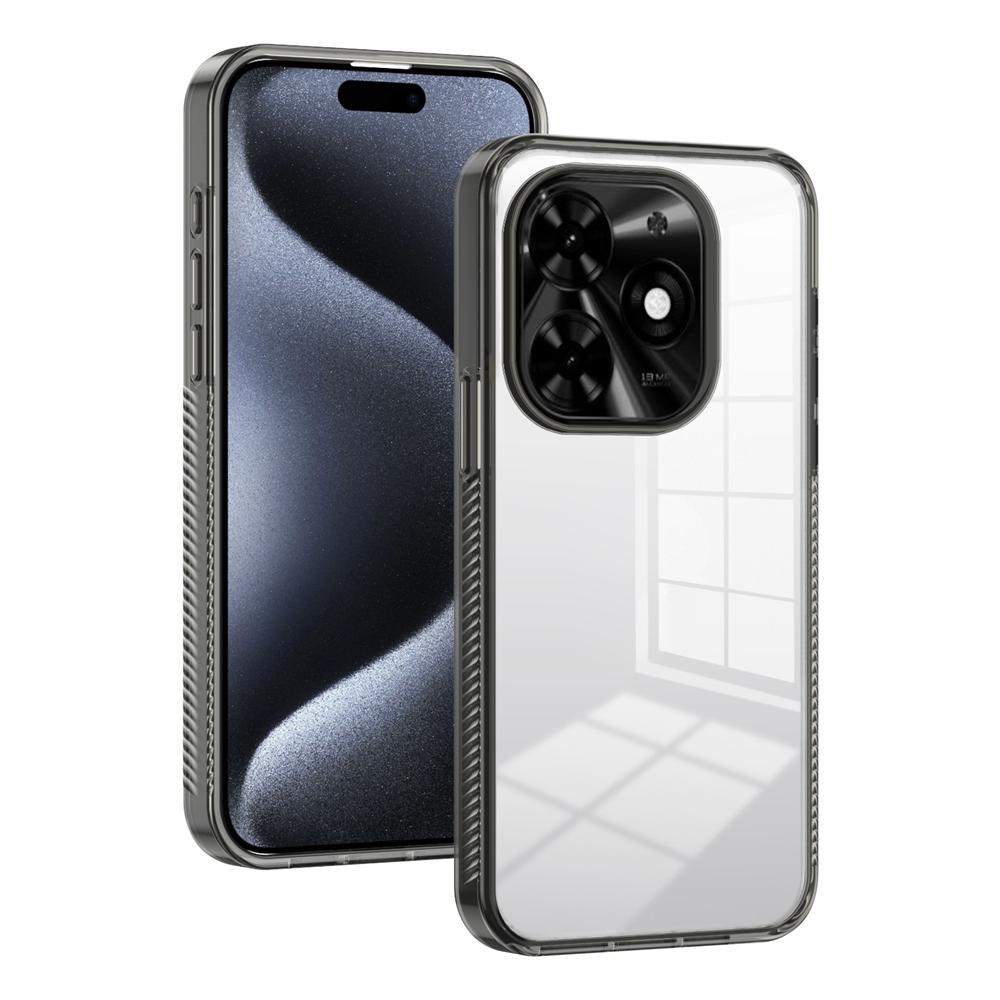 KEYSION Transparent Case for TECNO Spark Go 2024 20 Pro 20C TPU+PC Anti-slip HD Clear Shockproof Phone Cover for Tecno Pop 8