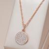 Полностью блестящее натуральное циркониевое круглое подвесное ожерелье для женщин, модное, цвет розового золота, высокое качество, повседневные тонкие ювелирные изделия