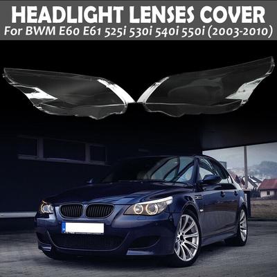 Правая и левая линза автомобильной фары, стеклянная крышка абажура для BMW E60 E61 25I 530I 545I 550I 2003-2010, налобная лампа