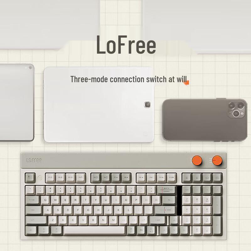 Lofree OE918 Little Square Трехрежимная механическая клавиатура с 98 клавишами